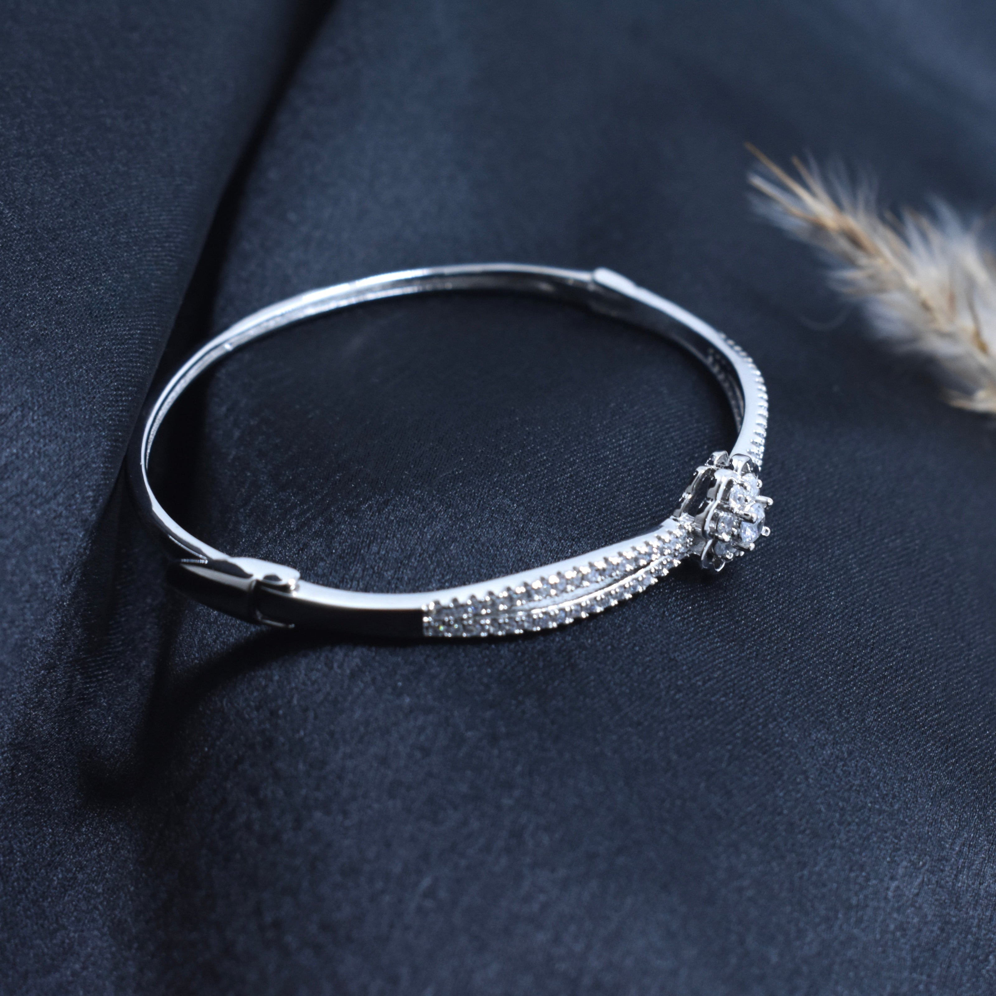 Floral Cluster Sterling Silver Bracelet