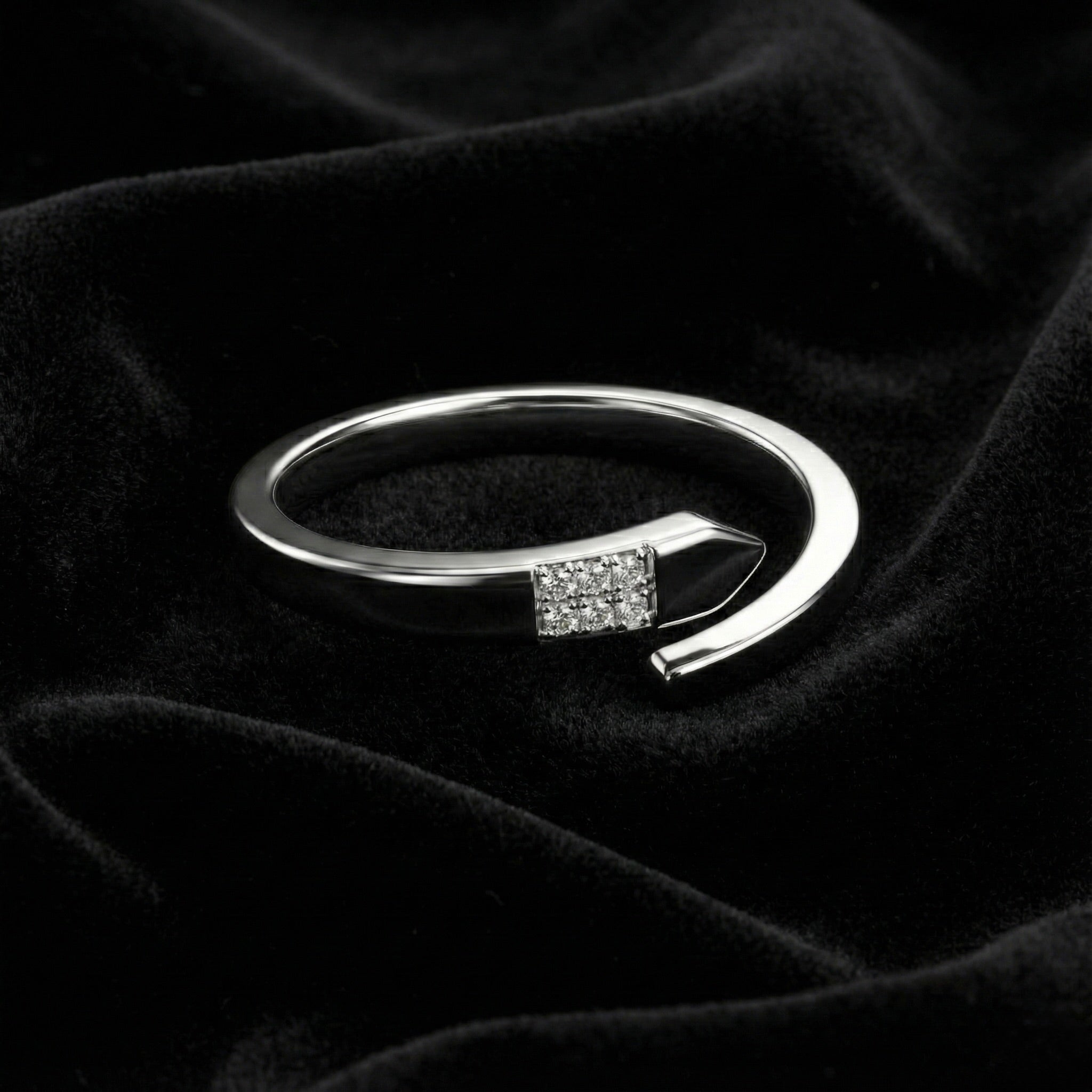 Minimalist Curve Zircon Ring