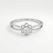 Dainty Floral Solitaire Ring