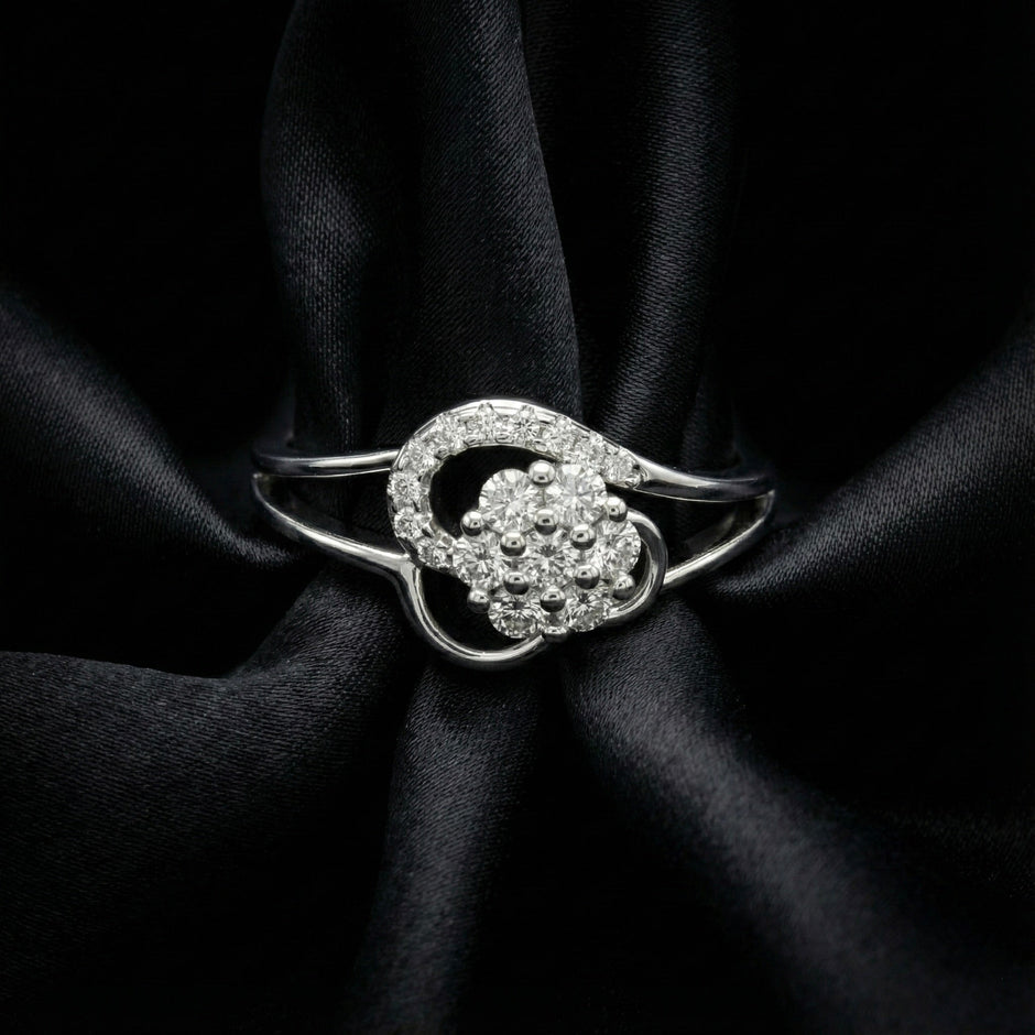 Blooming Cluster Heart Ring