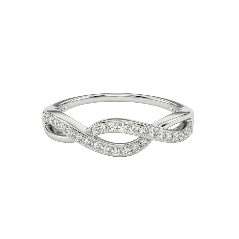 Infinity Twist Pave 925 Silver Ring