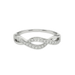 Infinity Twist Pave 925 Silver Ring