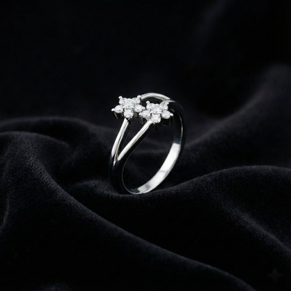 Double Floral Cluster Ring