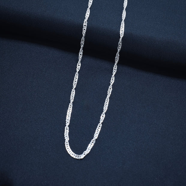 Wavy Rope Twist Silver Chain