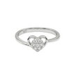 Delicate Heart Cluster Silver Ring