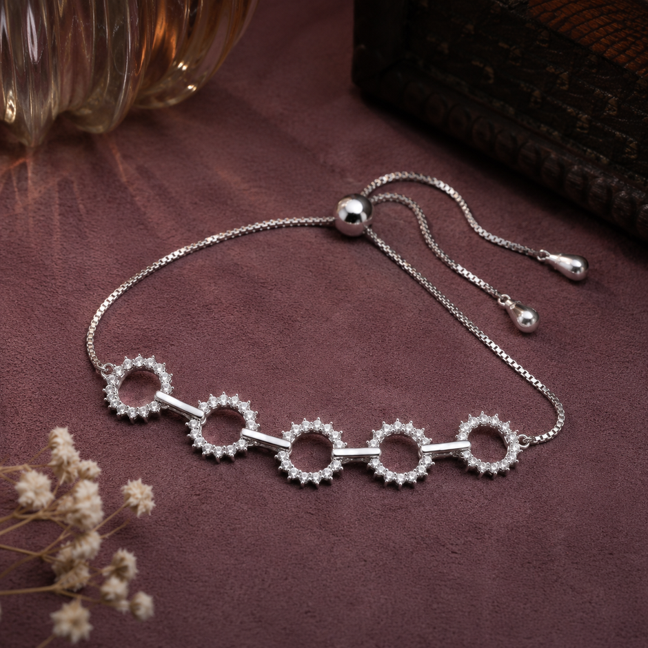 Radiant Halo Ring Bracelet