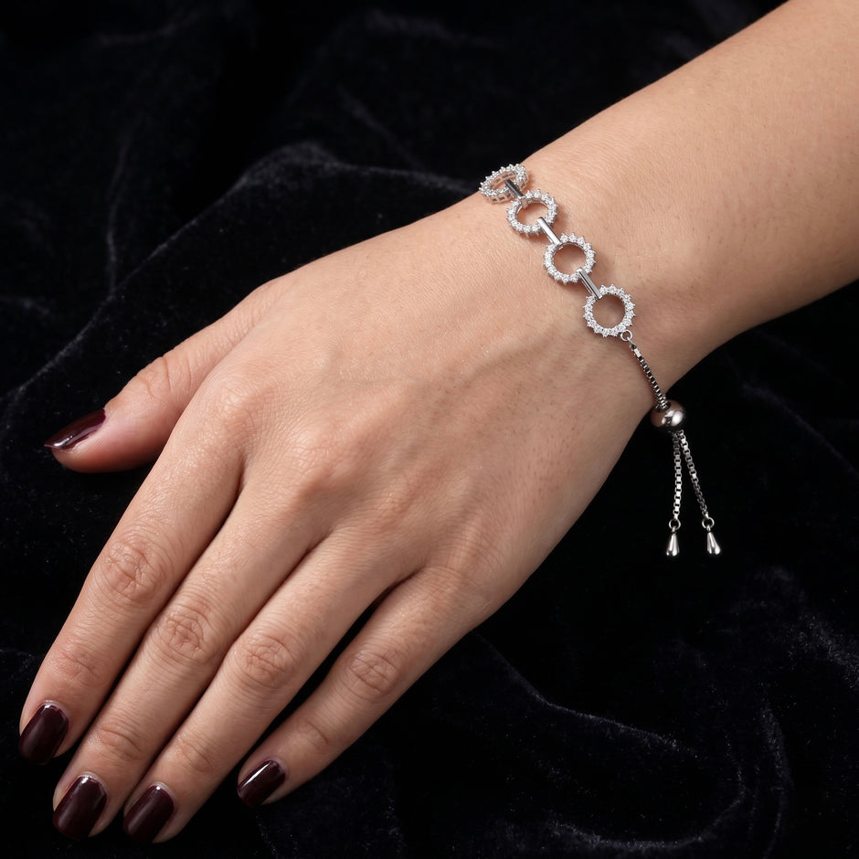 Radiant Halo Ring Bracelet
