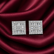 Mosaic Square Halo Studs