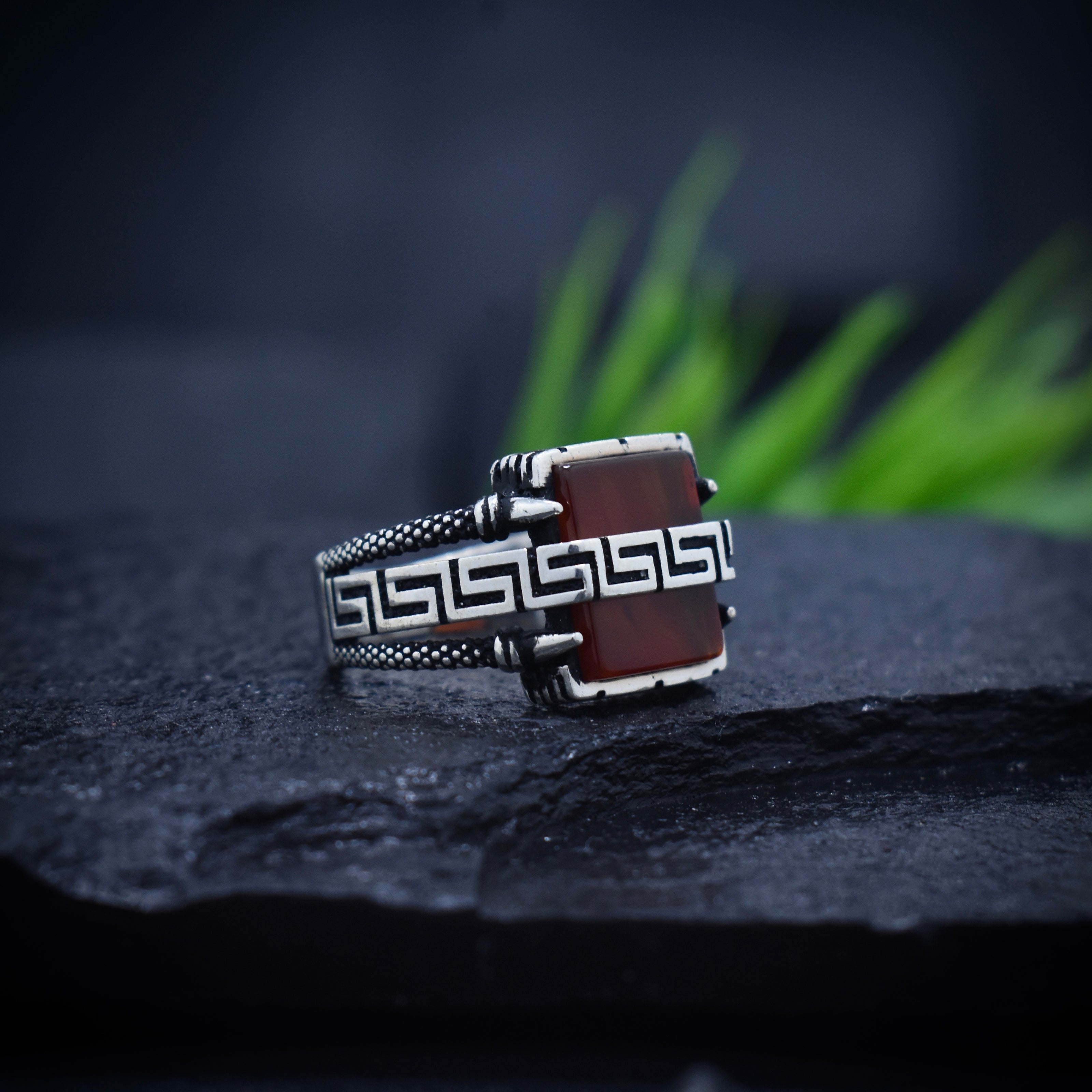 Grecian Ruby Turkish Signet Ring