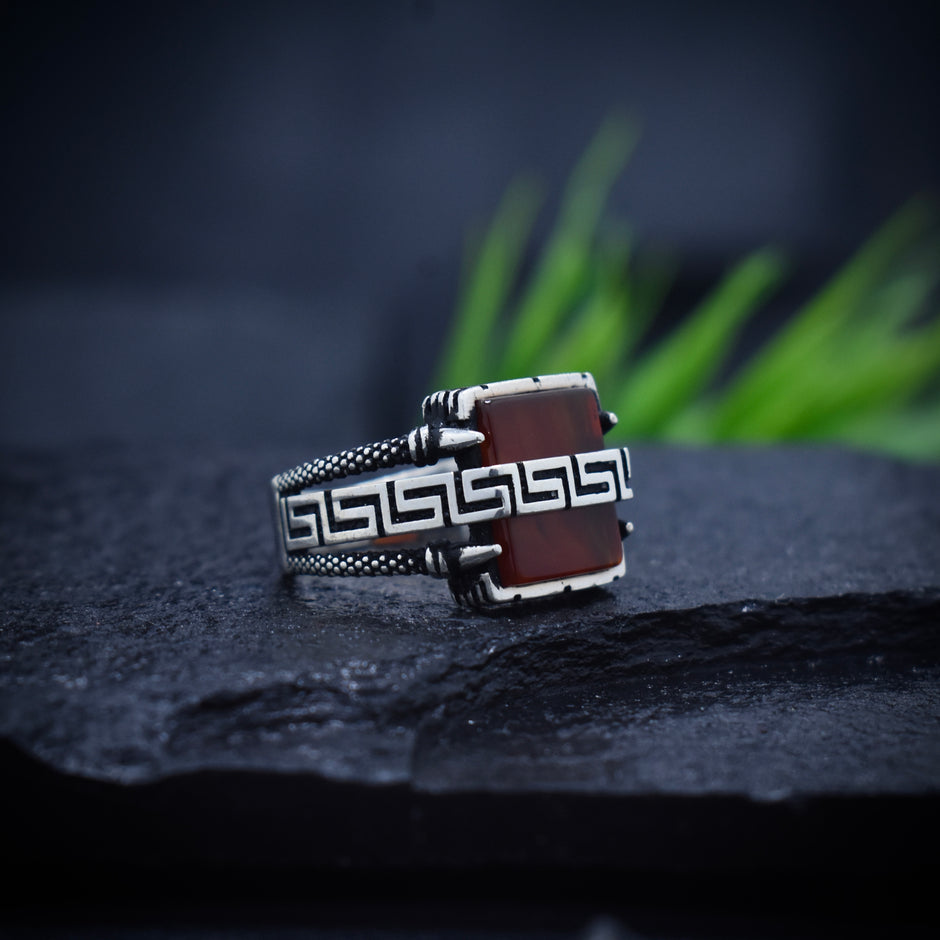 Grecian Ruby Turkish Signet Ring