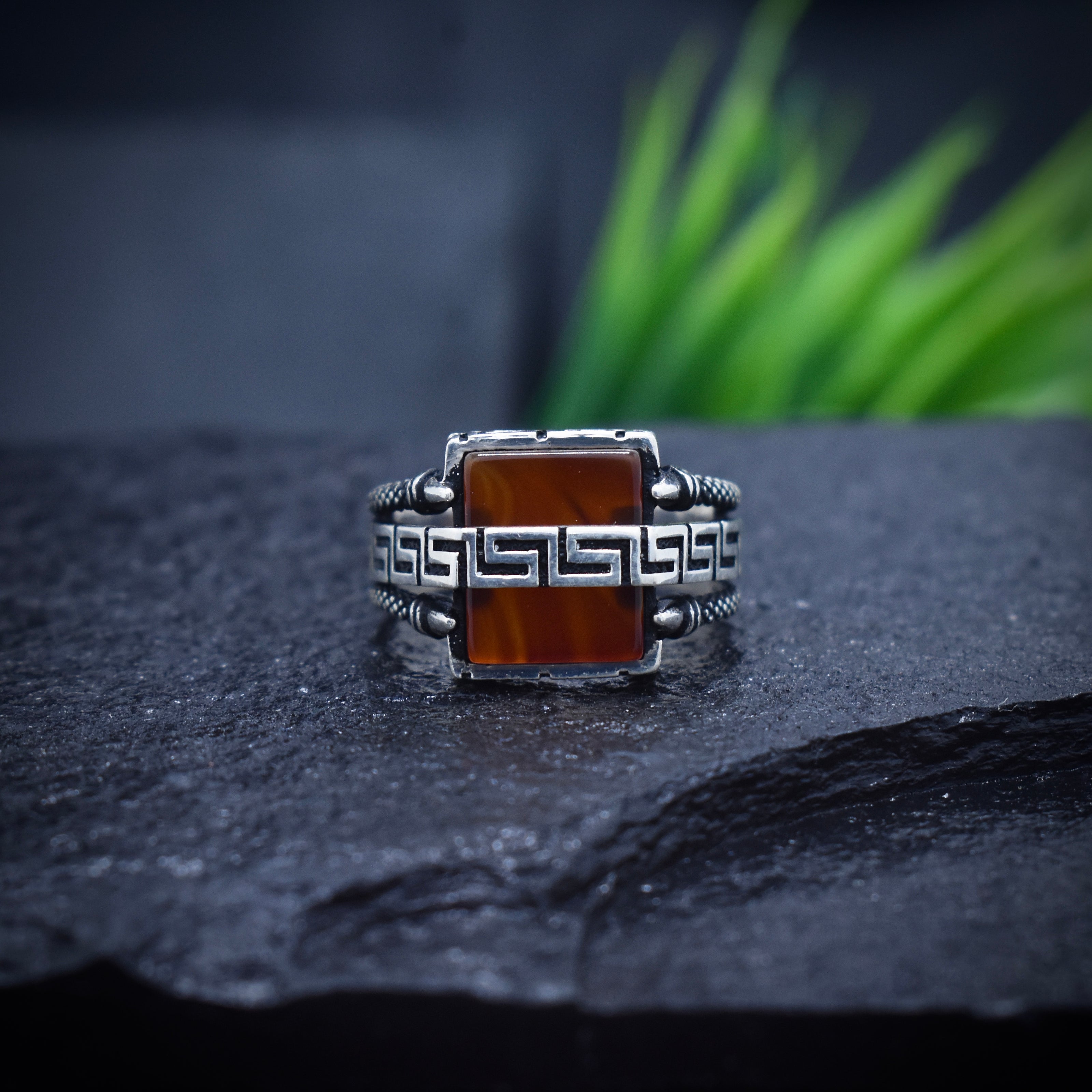 Grecian Ruby Turkish Signet Ring