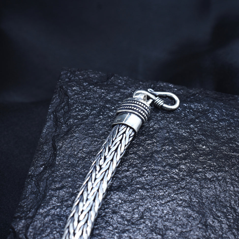 Antique Thick Weave Silver Bracelet