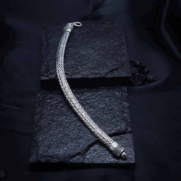 Antique Thick Weave Silver Bracelet