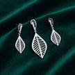 Leaf Design Pendant Set with Chain and Earrings