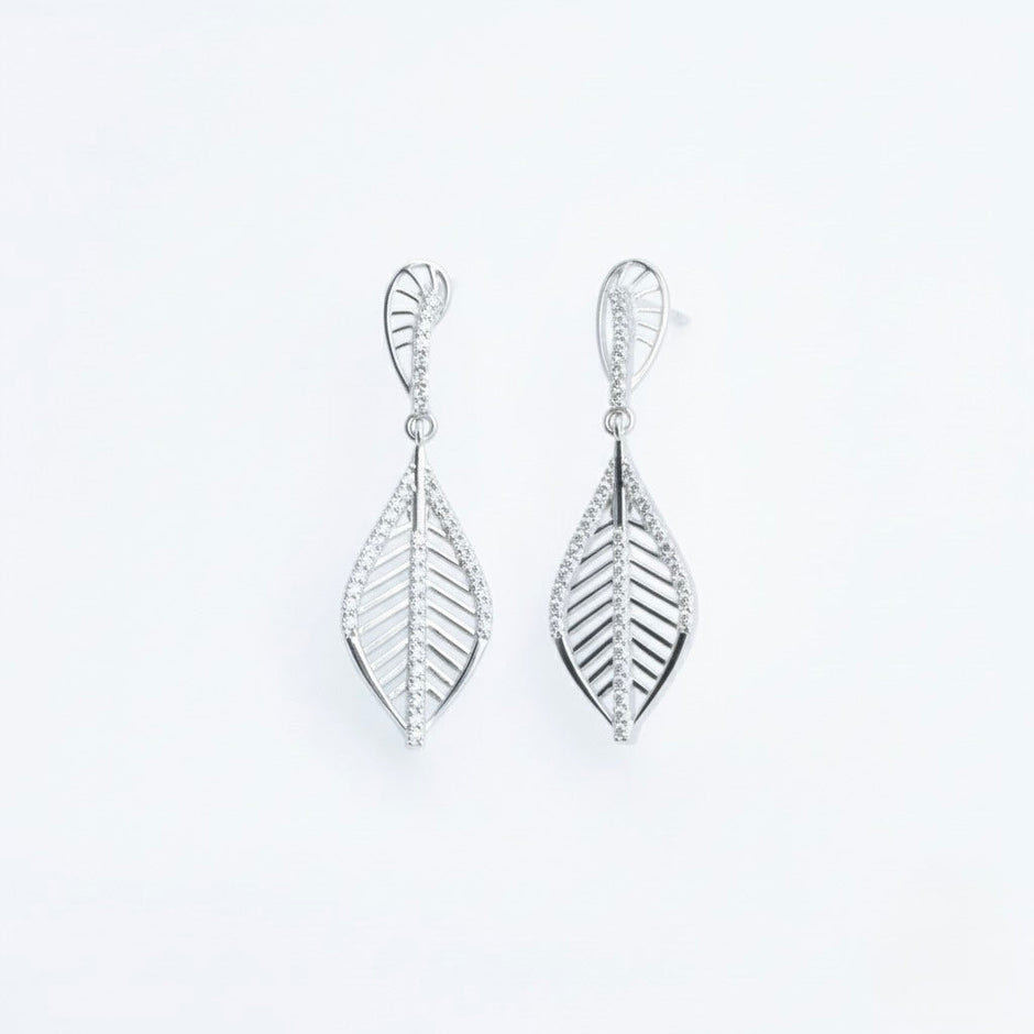 Twin Leaf Silver Pendant set