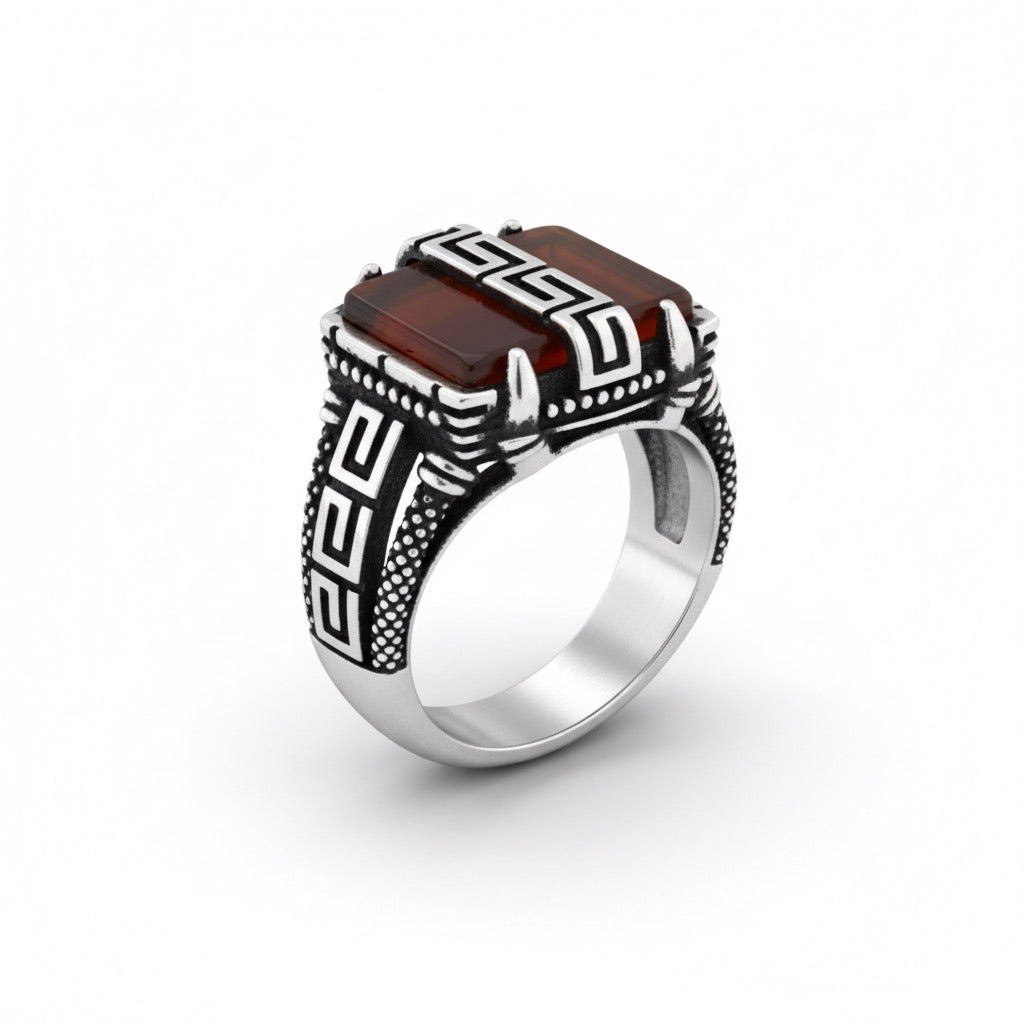 Antique Silver Twin Stone Ring