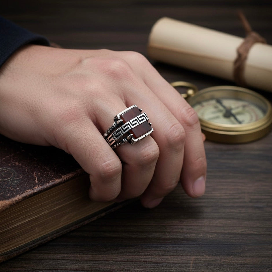 Antique Silver Twin Stone Ring