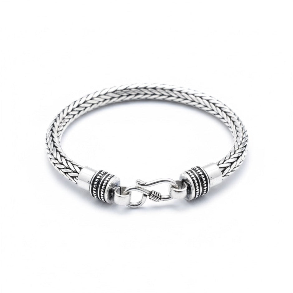 Antique Thick Weave Silver Bracelet