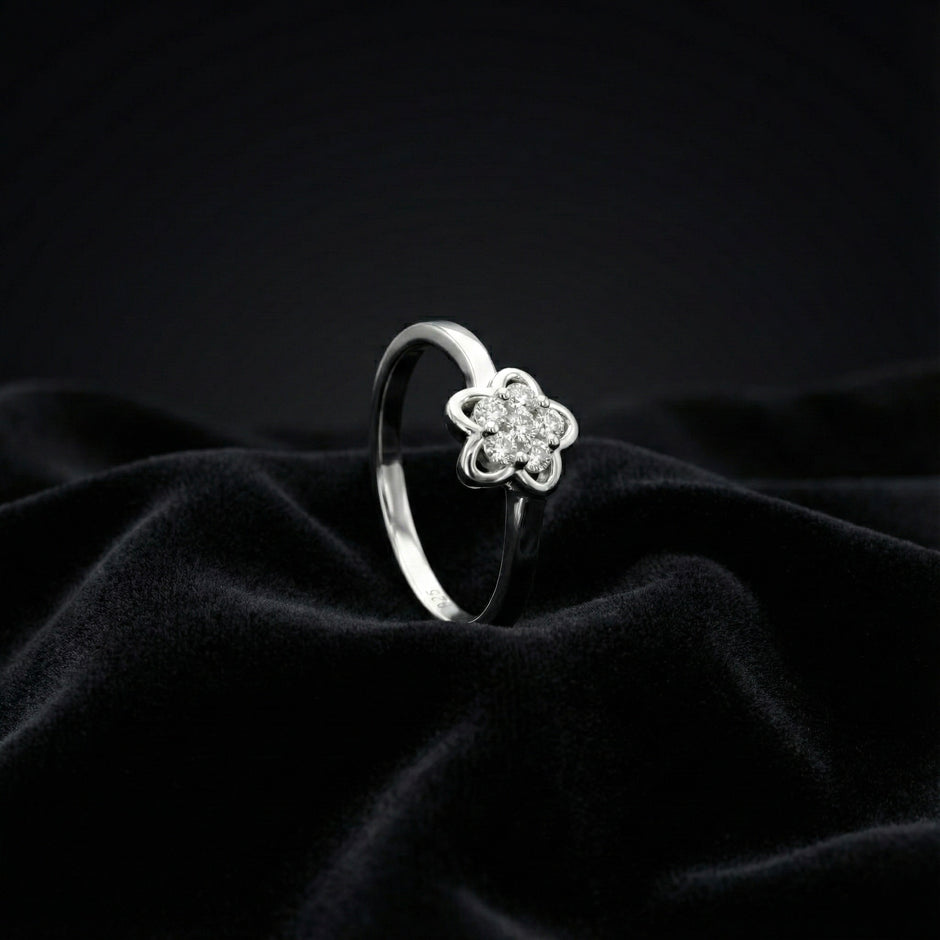 Floral Heart Cluster Ring
