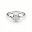 Floral Heart Cluster Ring