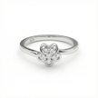 Elegant Five-Petal Flower 925 Silver Ring