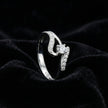 Elegant Solitaire Wrap Silver Ring
