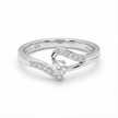 Elegant Solitaire Wrap Silver Ring