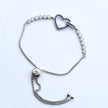 Heart Charm Bead Silver Bracelet