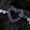 Sapphire Linked Heart Bracelet