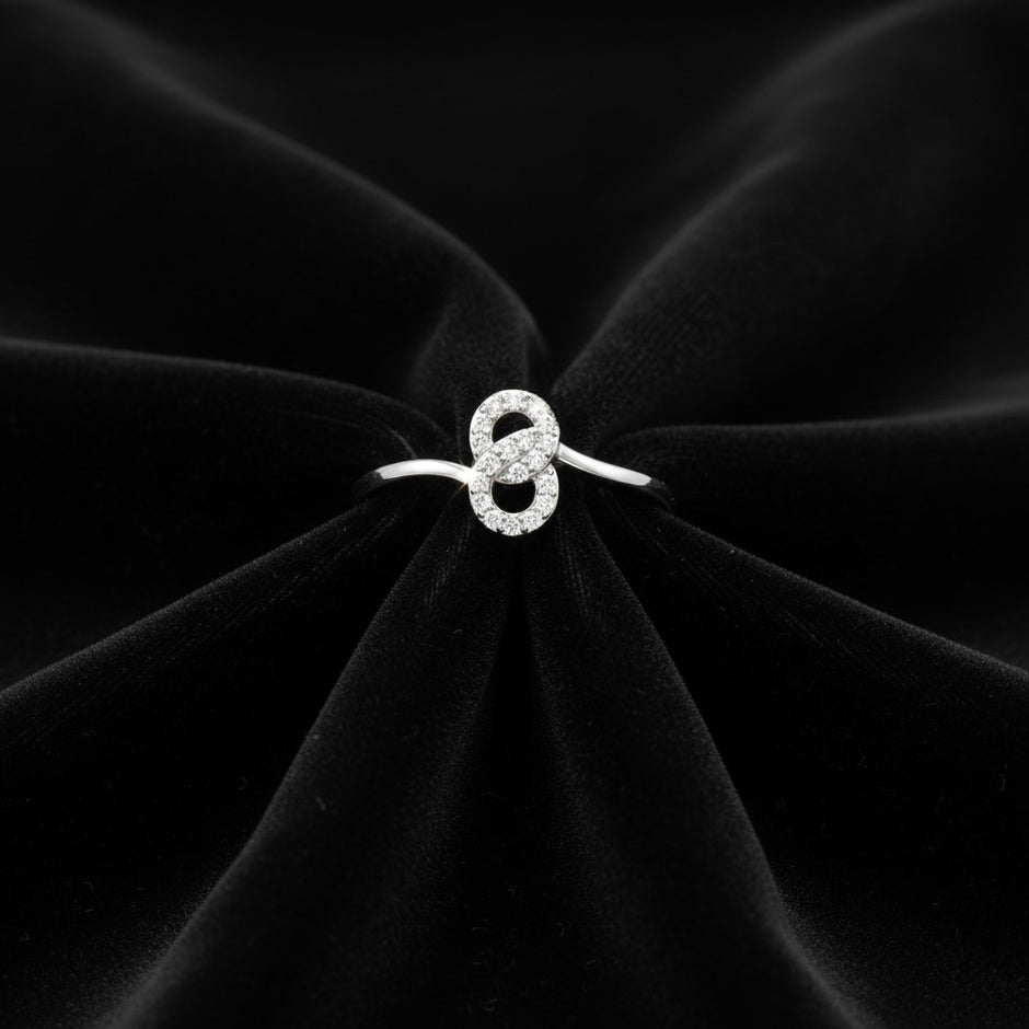 Dainty Interlocking Loop Pavé Ring