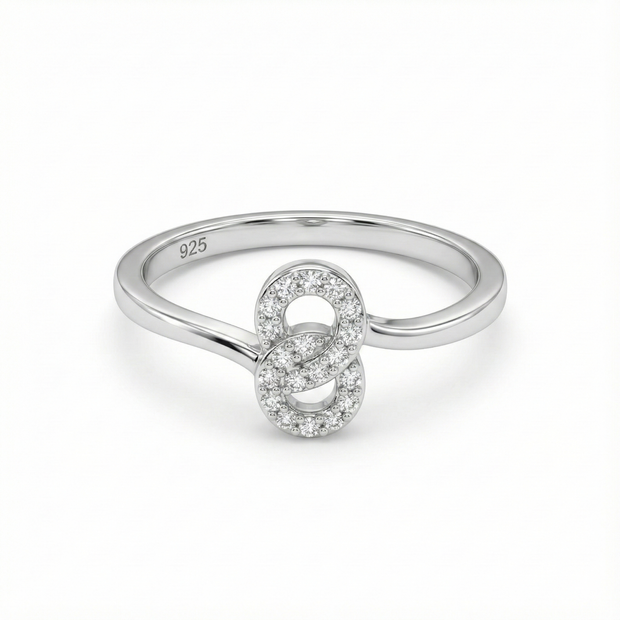 Dainty Interlocking Loop Pavé Ring