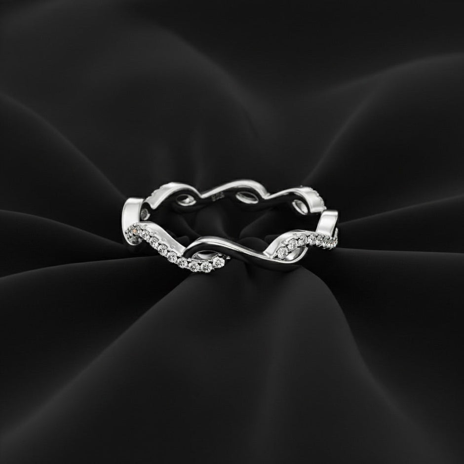 Infinity Wave 925 Silver Band Ring
