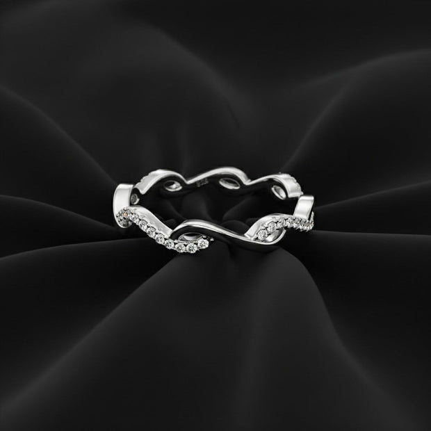 Infinity Wave 925 Silver Band Ring