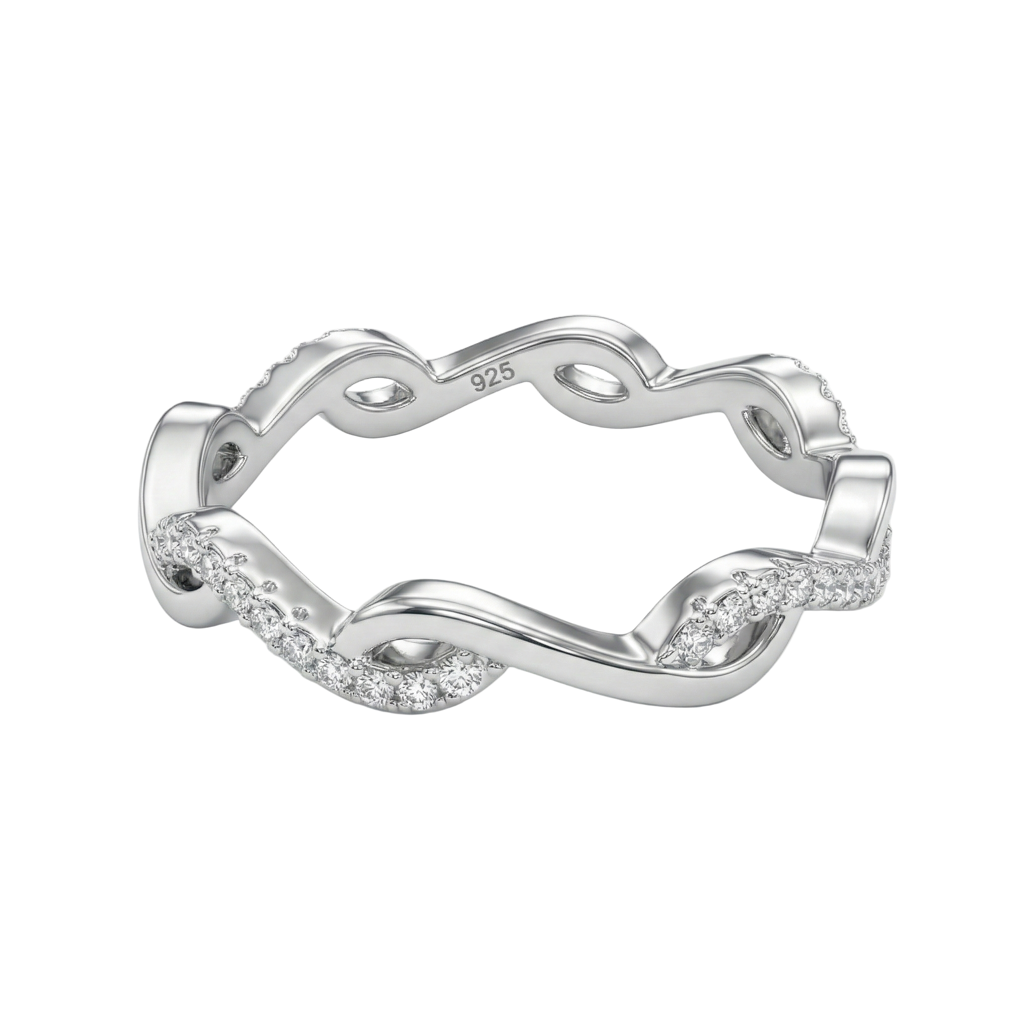 Infinity Wave 925 Silver Band Ring