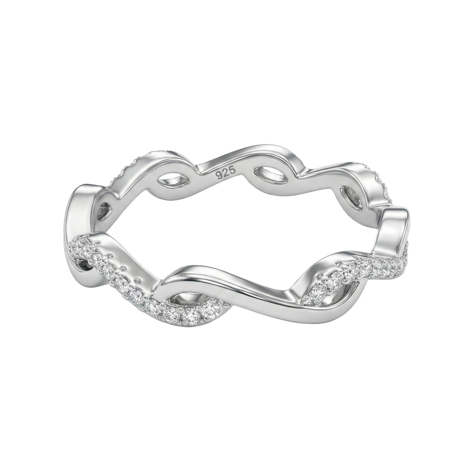 Infinity Wave 925 Silver Band Ring