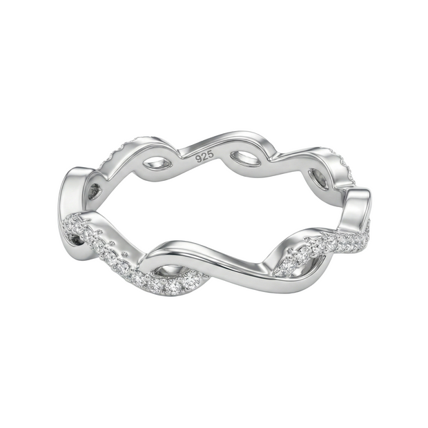 Infinity Wave 925 Silver Band Ring