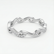 Dainty Twisted Wave Pavé Band Ring