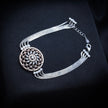 Sunburst Disc Silver Bracelet