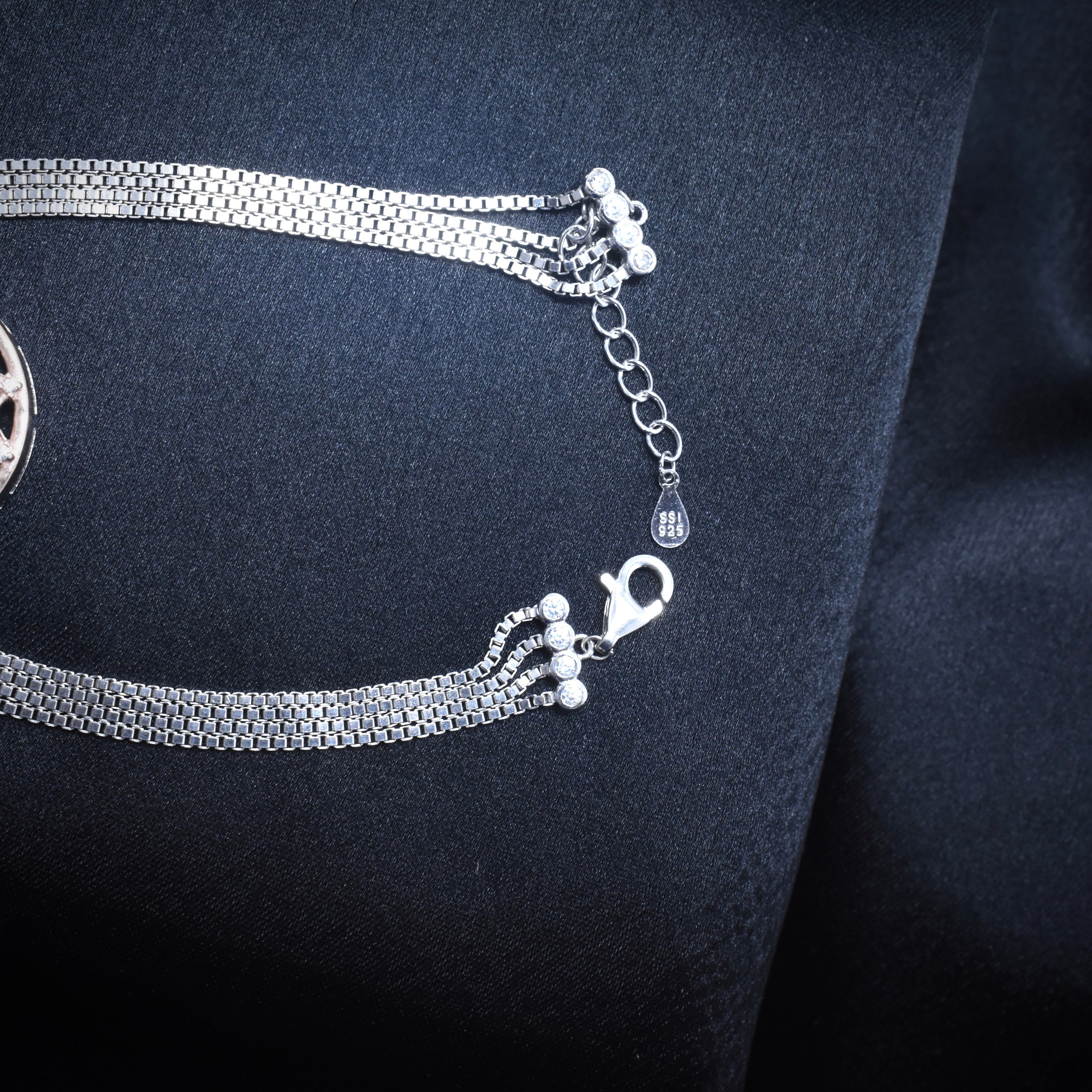 Sunburst Disc Silver Bracelet