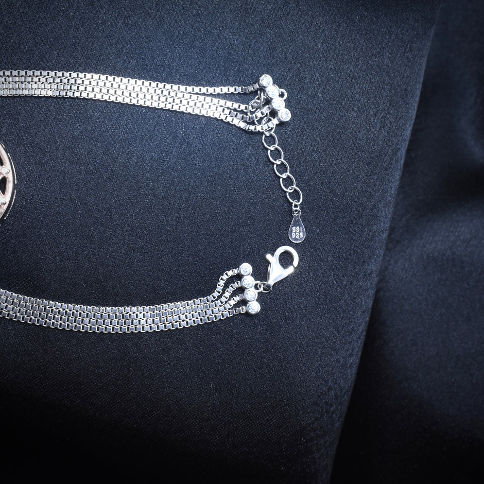 Sunburst Disc Silver Bracelet