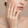 Dainty Heart Circle Pavé Ring