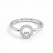 Dainty Heart Circle Pavé Ring