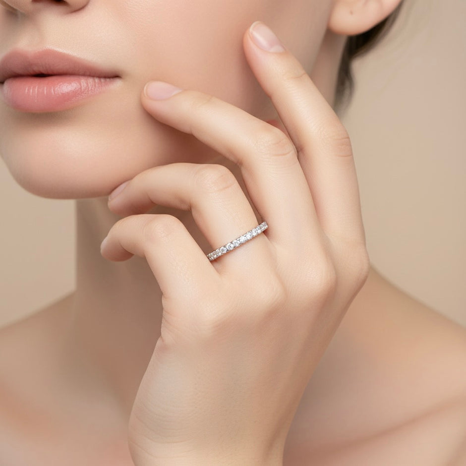 Half Pavé Band Ring