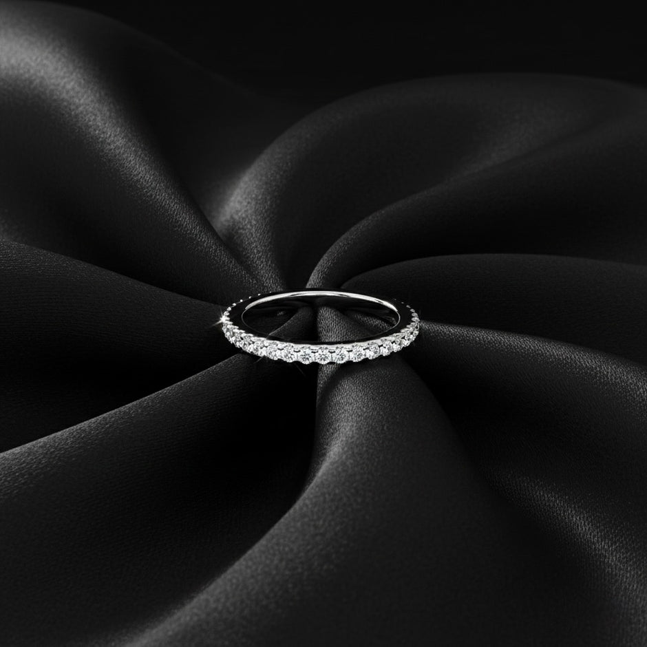 Half Pavé Band Ring