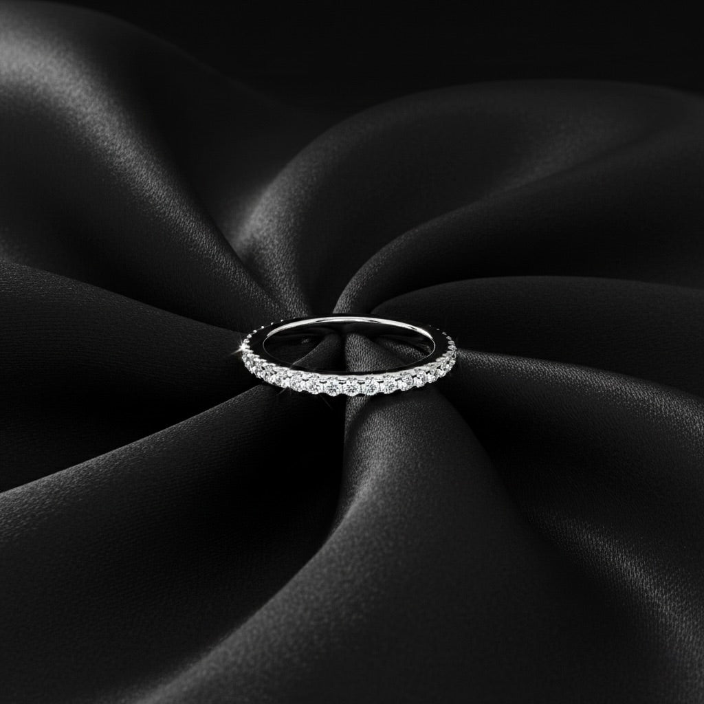 Luxurious Full Eternity Silver Band Ring