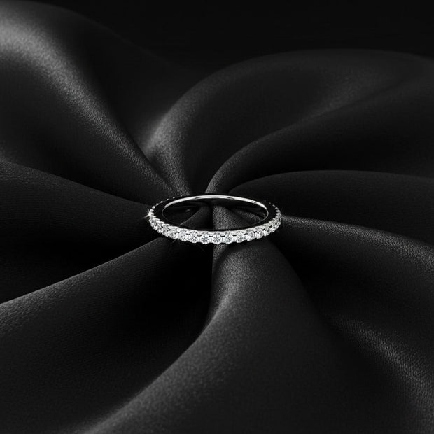 Luxurious Full Eternity Silver Band Ring