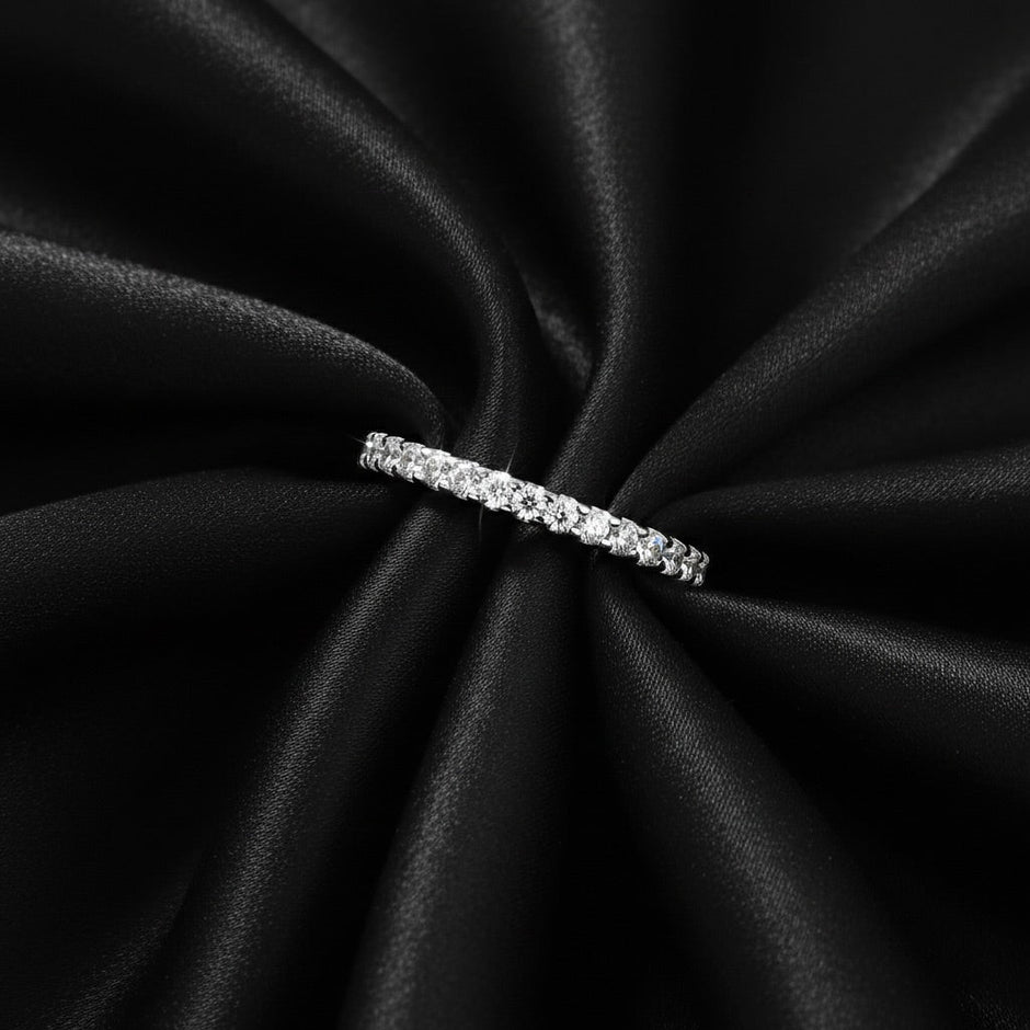 Luxurious Full Eternity Silver Band Ring