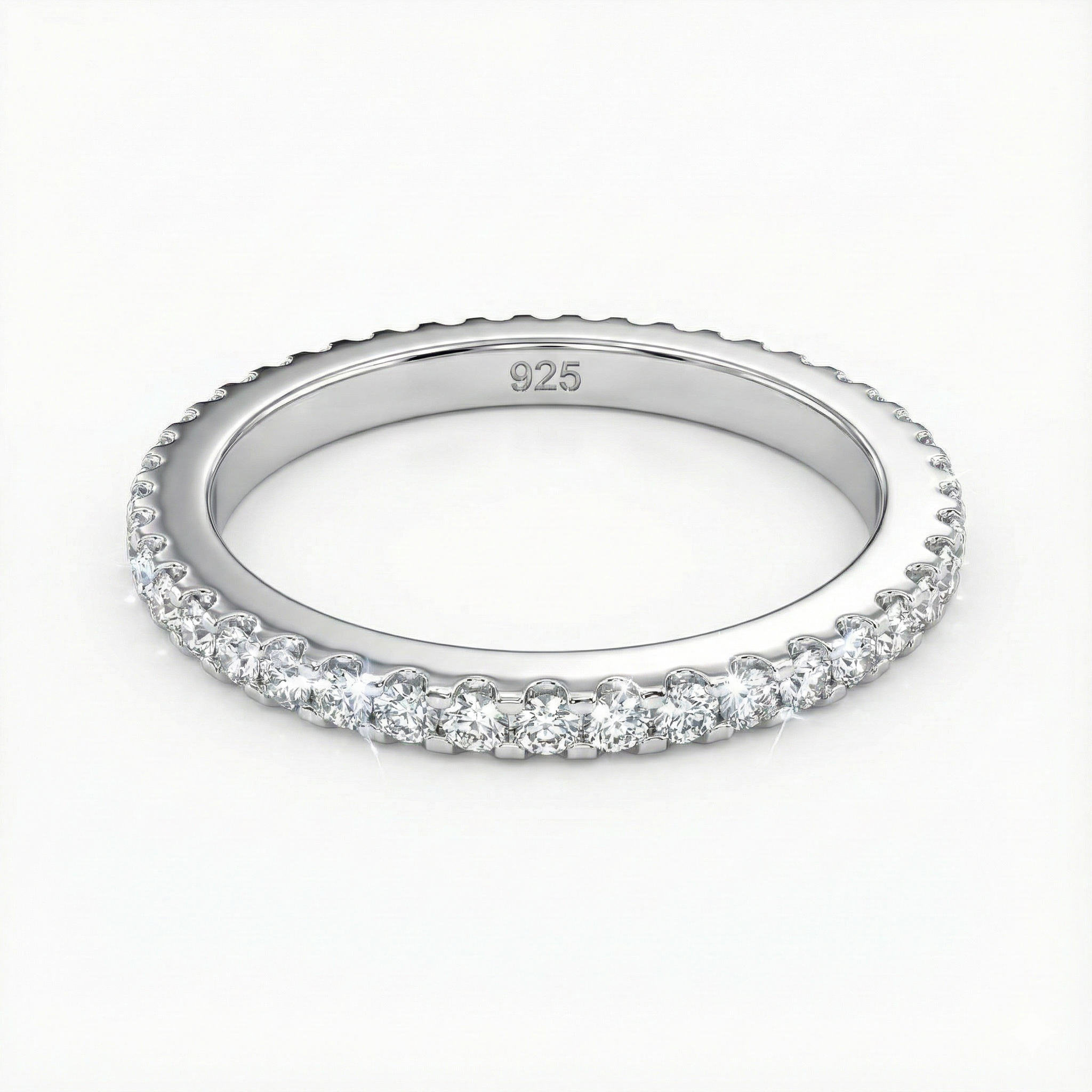 Luxurious Full Eternity Silver Band Ring