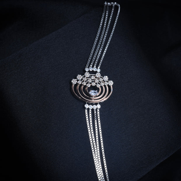 Radiant Arcs Silver Bracelet