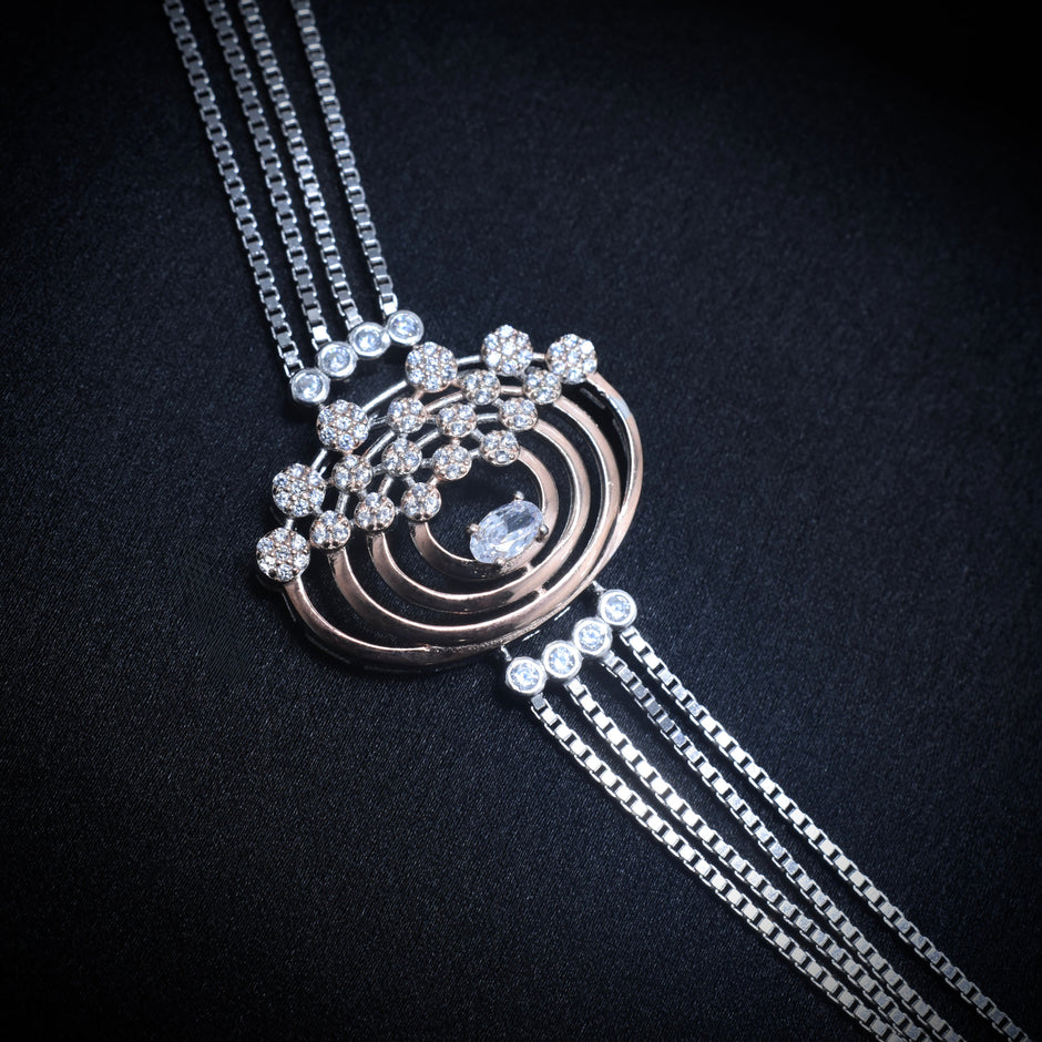 Radiant Arcs Silver Bracelet